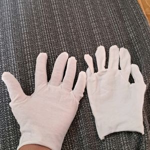 White, Cotton Gloves For Boys N Girls