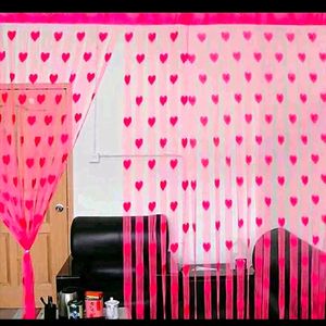 Pink Heart Curtains