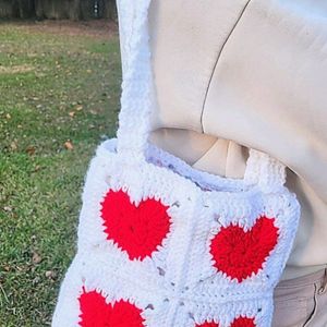 Crochet❤️🩷 Heart Shoulder Bag