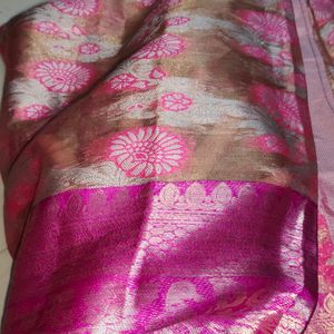 Pink Colour Big Border Pattu Saree