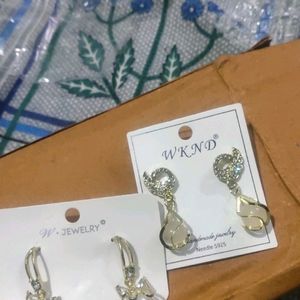 Two Pair Korean Gold Plated Earrings