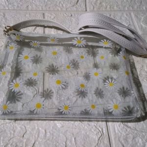 Transparent White Slingbag For Women