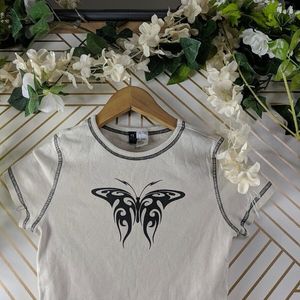 H&M Butterfly Crop Top