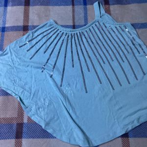 Blue Fancy Sequence Top