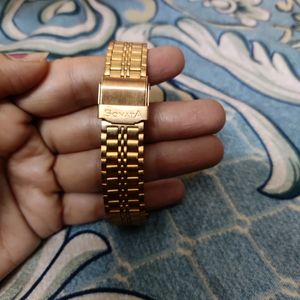 Unisex golden watch