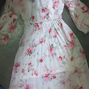 White Floral Dress For Girls