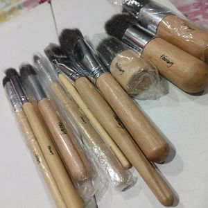Wooden Makeup Brush 10pc