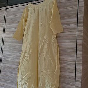 Handwork Zardosi Yellow Kurti Size 3XL