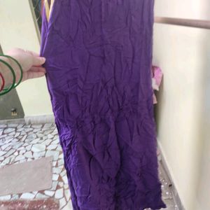 Yellow N Purple Sleeveless Kurti