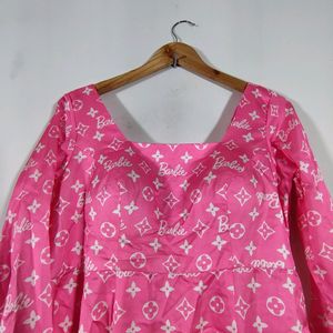 Pink Printed Dress (Women's)