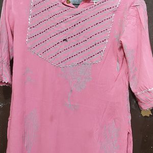 Pink Colour Sharara kurta Set For Girl