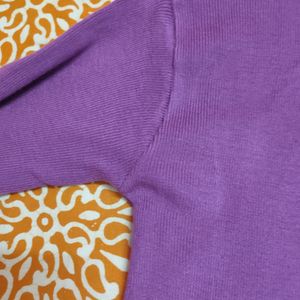 Purple High Neck Sweater