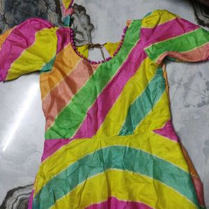 Women Stitched Full Frock With Elbow Sleeves