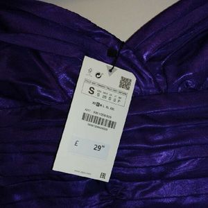 Zara Lilac Strapless Draped Mini Dress