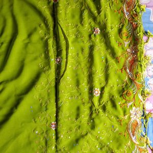 Olive 🫒 Green Silk Saree