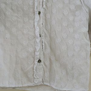Zara White  Diamond Studded Shirt