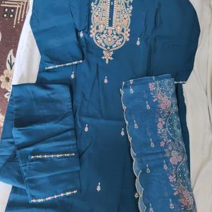 3 Piece Suit Set Roman Silk Fabric Wid Cotton