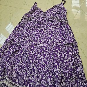 Striped Lilac Cotton Beach Dress