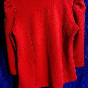 Red Front Zip Top