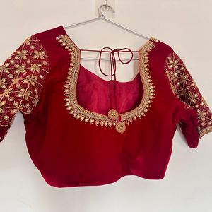 Maroon Embroidered Blouse