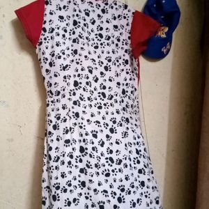 Red And White Cotton Kurti