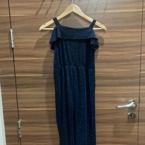 Navy Blue Glittery Jumpsuit