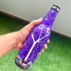 Hand painted Midnight Art On Glass Bottle