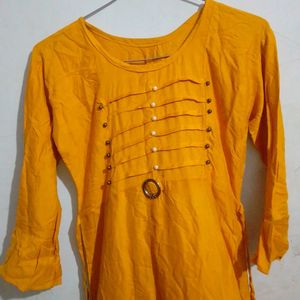 MUSTERD COLOR KURTI