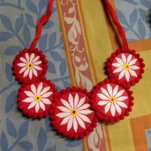 HomeMade Jewlarry RedChoker ,Jhumka Set, Bangels 4