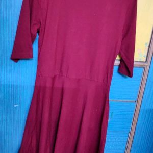 Marron Flared And Fit Dress