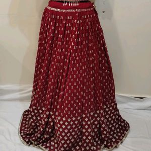 Dark Pink Colour Heavy Work Lehenga