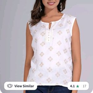 Myntra Keylock Printed Cotton Top