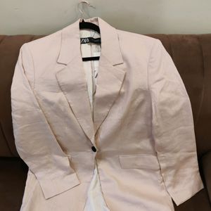 ZARA Women Oversized Pink Blazer