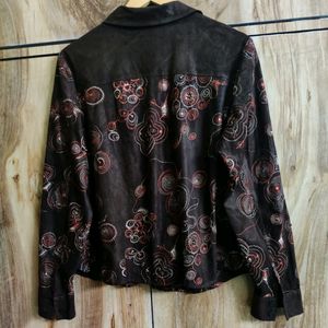 Brown Designer Embroidery Shirt Size-36-38