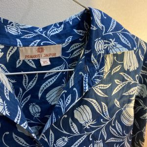 Prakriti Jaipur Indigo Printed Shirt