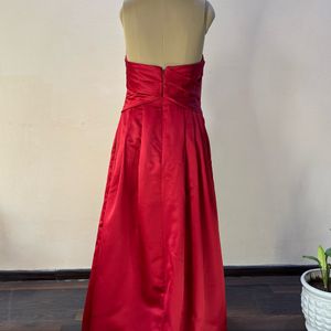 European Satin Red Gown
