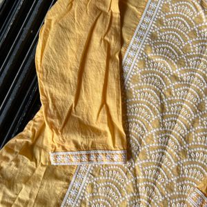 Yellow cotton kurta