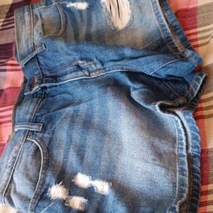 Distressed Denim Shorts