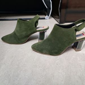 Green Heel shoes cum sandle