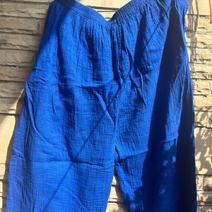 Royal Blue Wrinkle Co ord Set