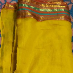 Yellow Saree With Beautiful Border