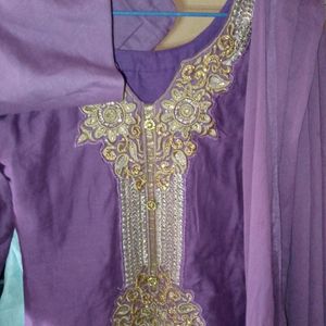 Purple kurta set