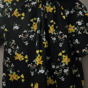 Gathered Neck Floral Top