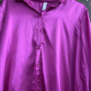 Pink Satin Shirt