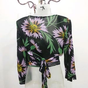 Floral Tie Waist Top