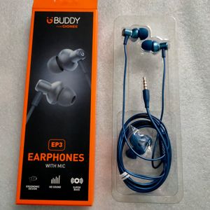 GIONEE Premium Wired Metal HD Earphone (Blue)