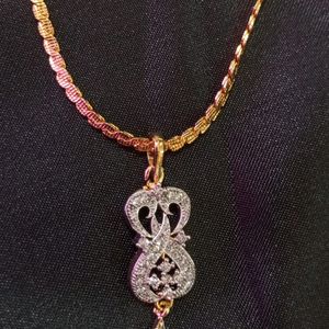 Ad Pendant Gold Plated Chain