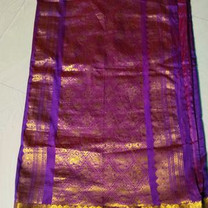 Purple Colour Pure Gadwal Saree