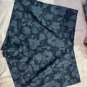 Printed Blue Silk Shorts