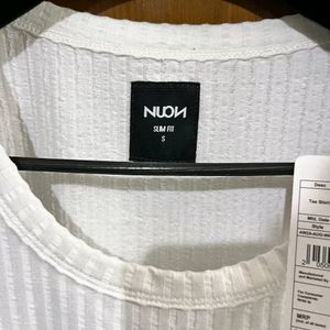 WESTSIDE NUON WHITE TEXTURED TANK TOP